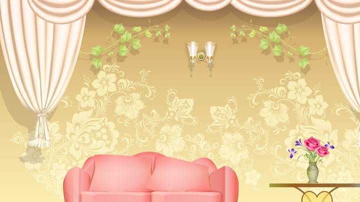 Brown Digital Background And Red Sofa